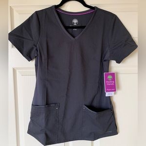 Healing Hands Purple Label pewter scrub top small